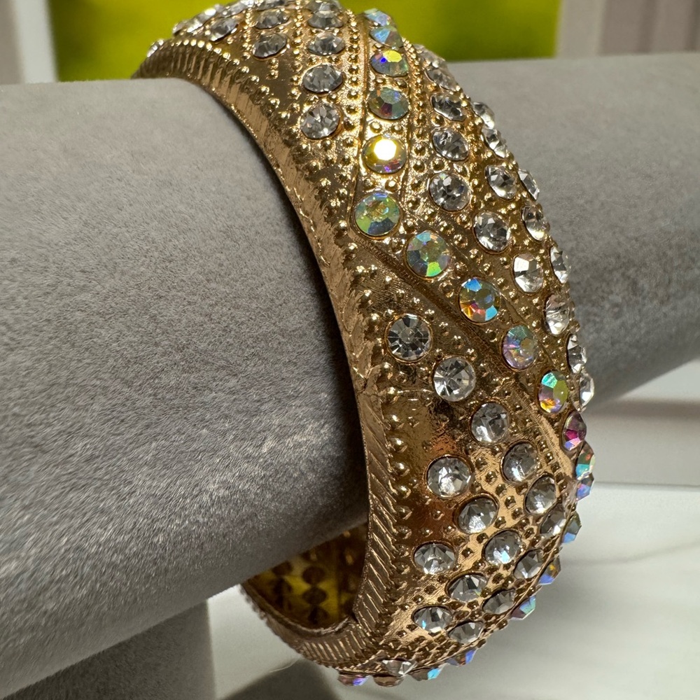 Boutique Gold Crystal Bangle Bracelet - Picture 11 of 17